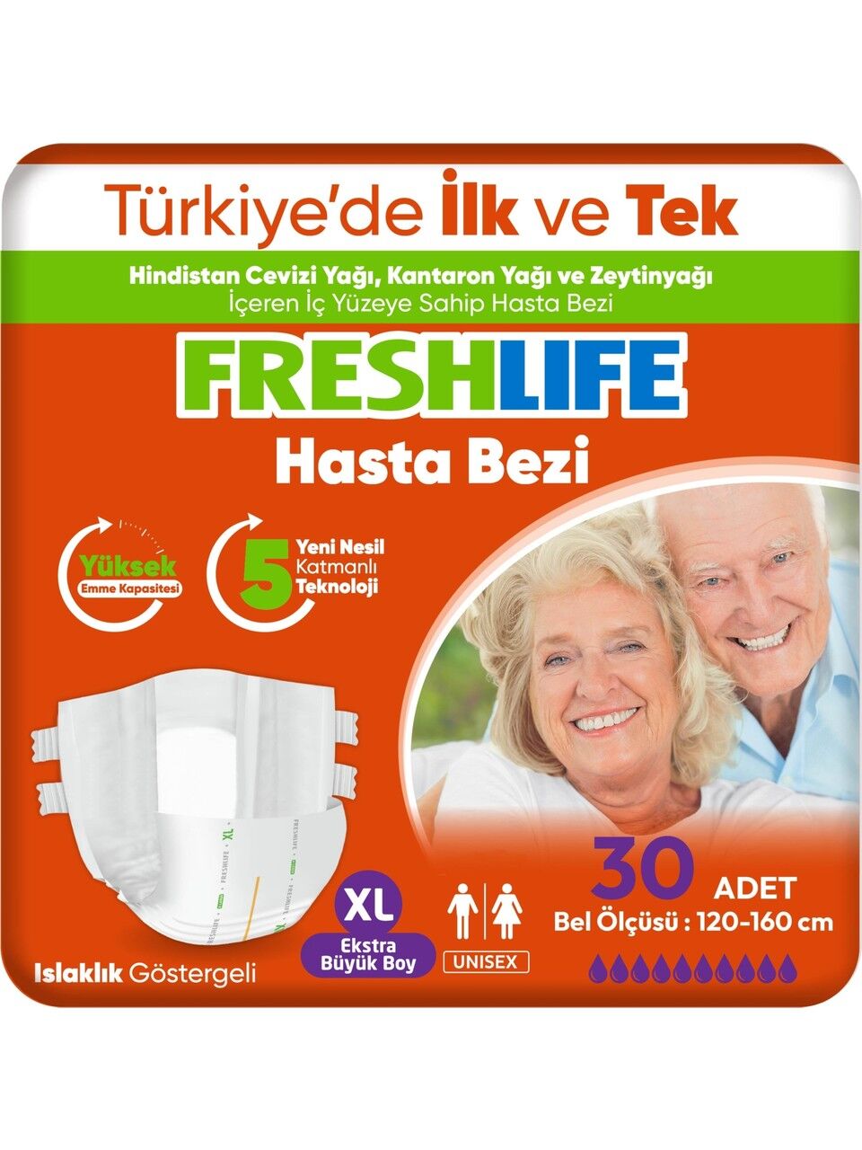 Freshlife XLarge Belbantlı Hasta Bezi  30 Adet