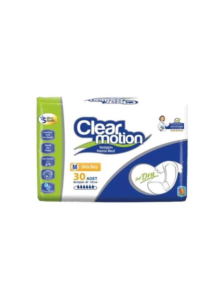 Clearmotion Medium Belbantlı Hasta Bezi 30'lu