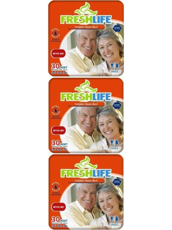 Freshlife Large Belbantlı Hasta Bezi  90 Adet
