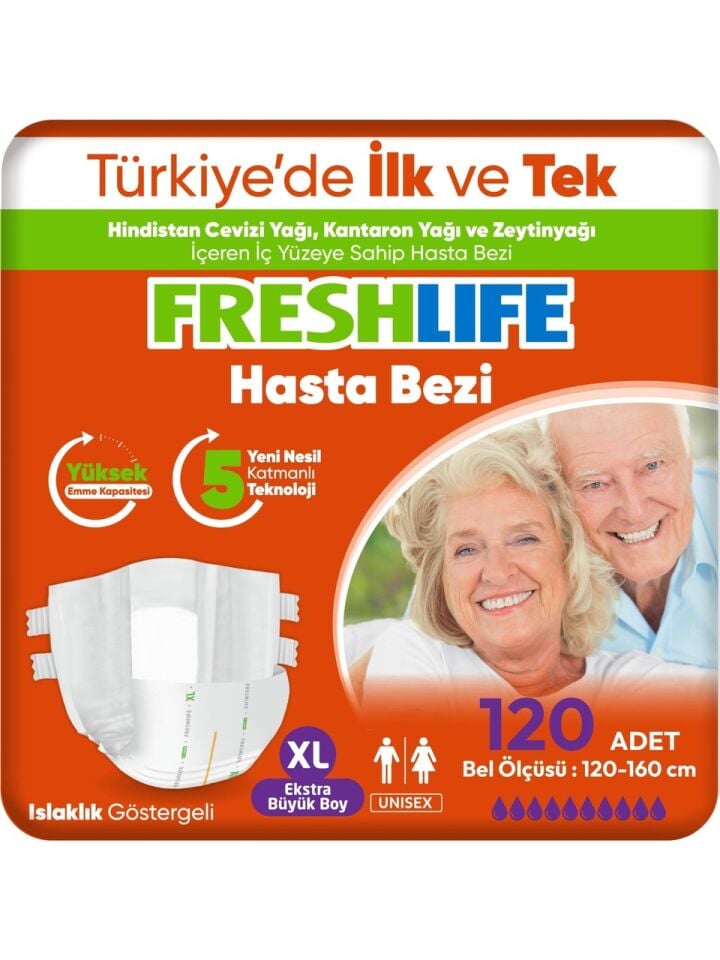 Freshlife XLarge Belbantlı Hasta Bezi  120 Adet