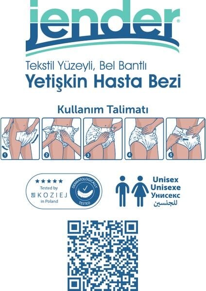 Jender Belbantlı Büyük Boy L 30'lu 4 Adet Hasta Bezi