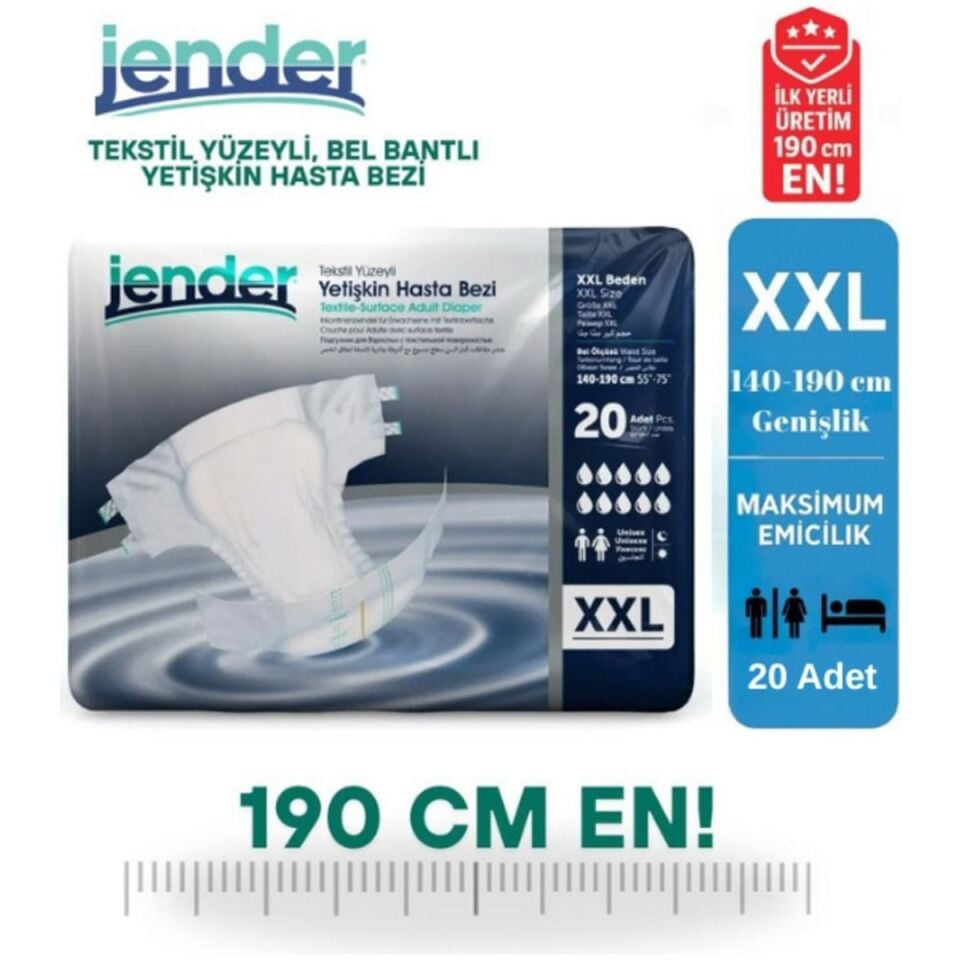Jender Bel Bantlı Hasta Bezi XXL 20'li