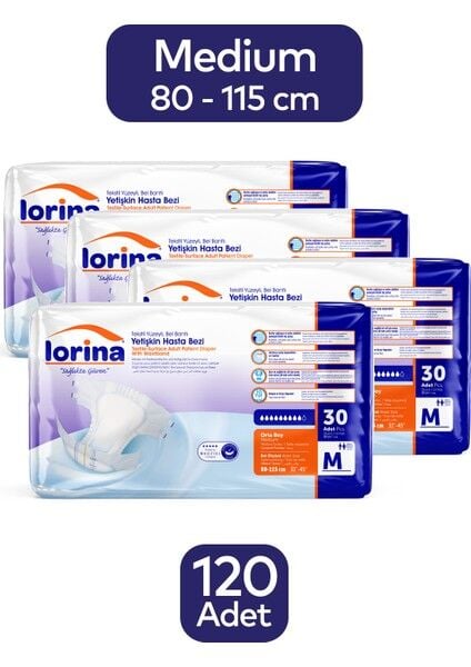 Lorina Belbantlı Bez M 4 x 30 Adet (120 Adet)