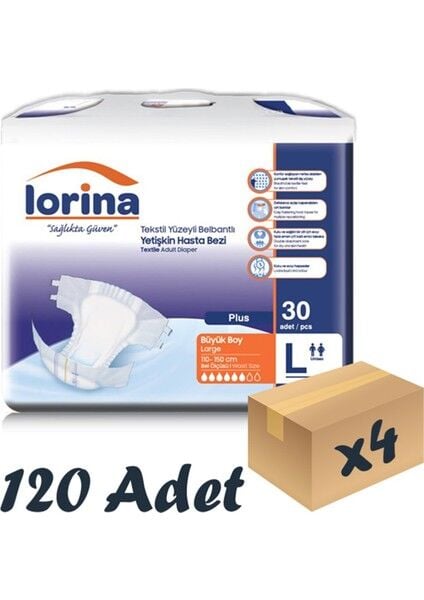 Lorina Belbantlı Bez M 4 x 30 Adet (120 Adet)