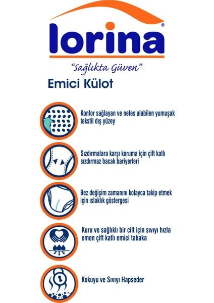 Lorina Yetişkin Emici Külot Medium 30lu 4 Paket 120 Adet