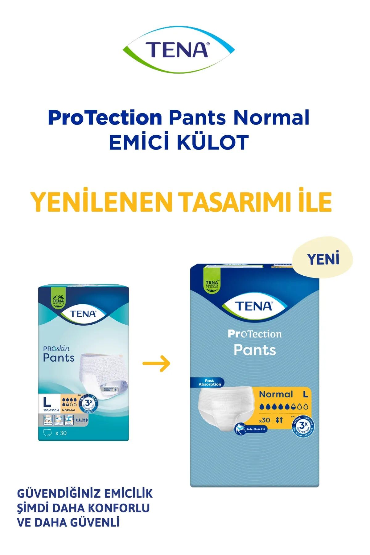 Tena Proskin Pants Normal Emici Külot Büyük Boy L 30'lu Hasta Bezi