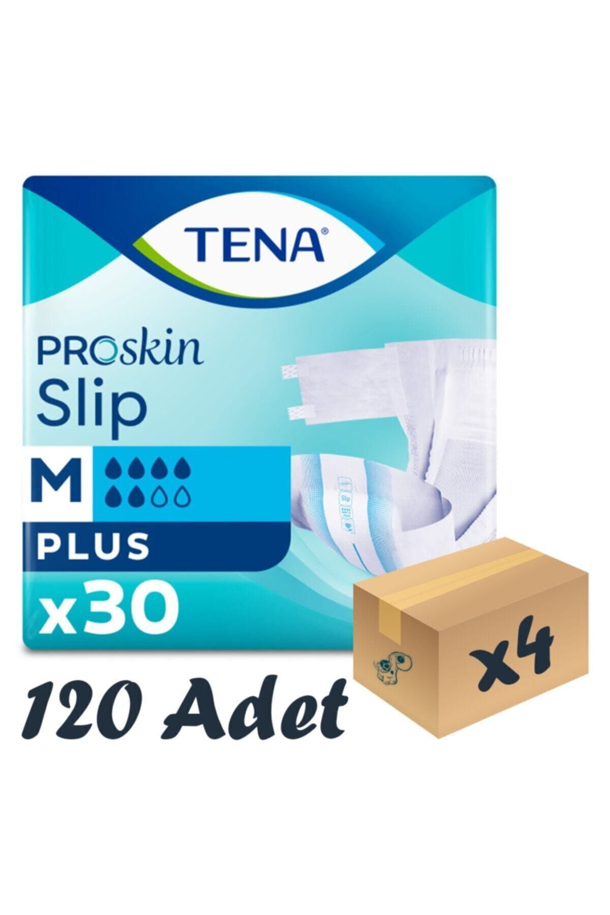 Tena Proskin Slip Plus Belbantlı Hasta Bezi, Orta Boy (M), 6 Damla, 30'lu 4 Paket 120 Adet