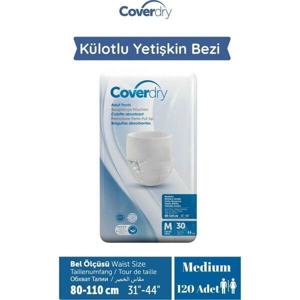 CoverDry Külotlu Yetişkin Hasta Bezi Medium 120 Adet