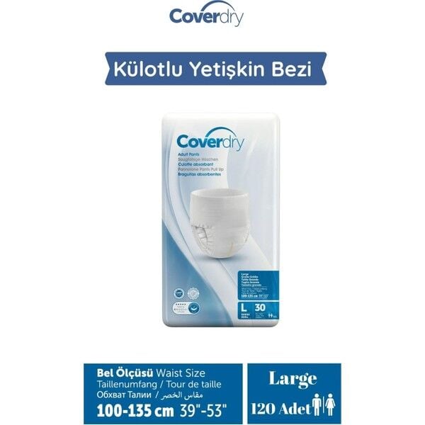 CoverDry Külotlu Yetişkin Hasta Bezi Large 120 Adet