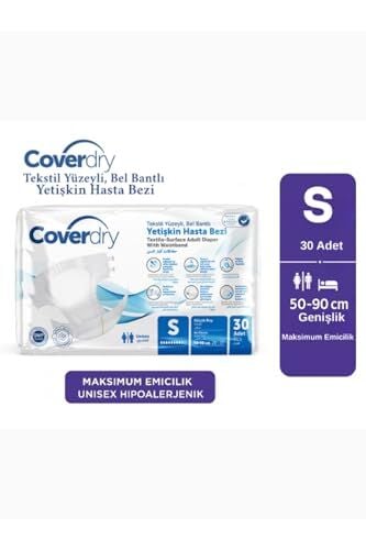 Coverdry Bel Bantlı Hasta Bezi Small, 50-90 cm Genişlik, 30'lu Paket 4 Paket