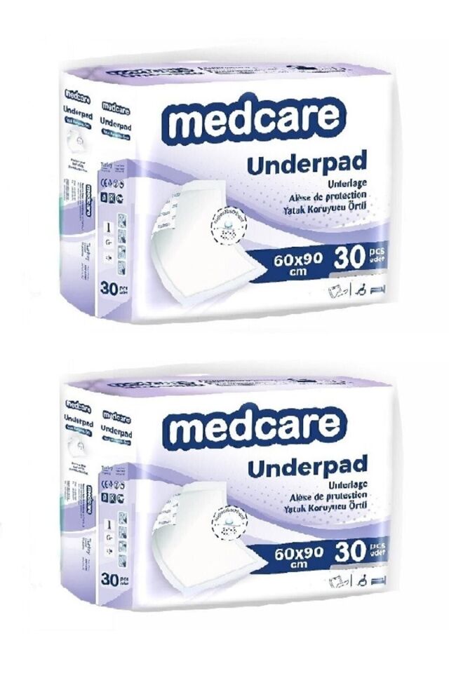 Hasta Altı Yatak Koruyucu Örtü / Köpek Çiş Pedi 60x90 30lu - 2 Paket 60 Adet
