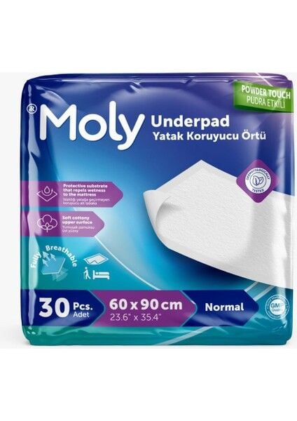 Moly Yatak Koruyucu Örtü 60x90 30lu