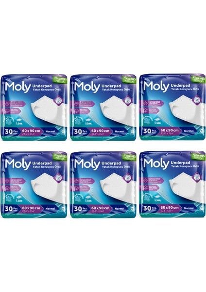 Moly Yatak Koruyucu Örtü 60x90 cm 180li (6 Paket)