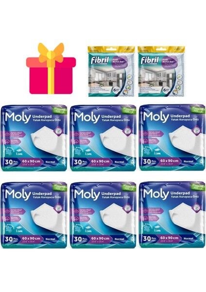 Moly Yatak Koruyucu Örtü 60x90 cm 180li (6 Paket)