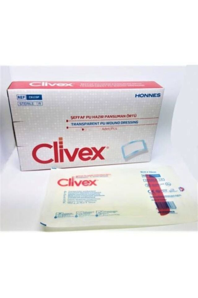 Clivex Pu Pedli 9x25cm - Steril - Su Geçirmez - Yara Sargısı- Hipoalerjenik - 10 Adet