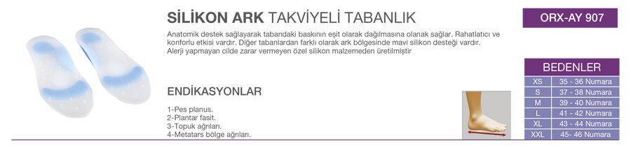 Orlex Ark Destekli Silikon Tabanlık Large 41-42