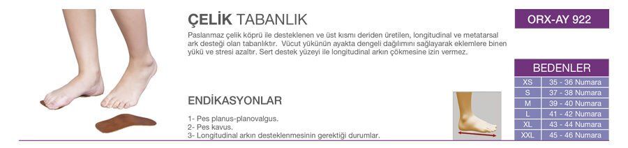 Orlex Çelik Tabanlık XLarge 43-44