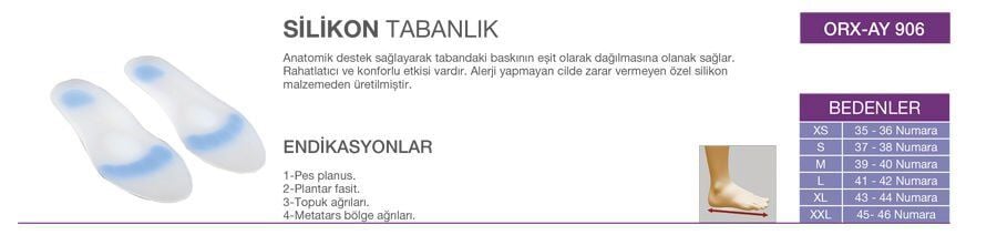 Orlex Silikon Tabanlık Small 37-38