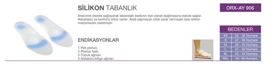 Orlex Silikon Tabanlık Xlarge 43-44