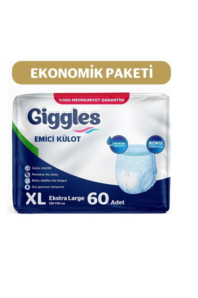 Giggles Yetişkin Emici Külot Ekstra Large 30'lu 2 Paket 60 Adet