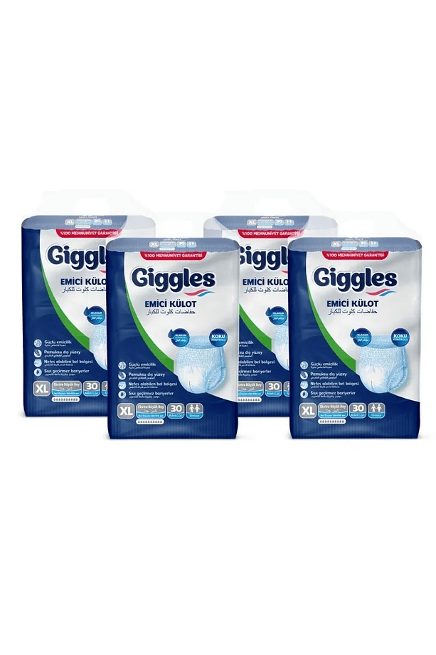 Giggles Külotlu Yetişkin Hasta Bezi Xlarge 30'lu - 4 Paket