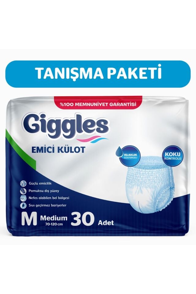 Giggles Külotlu Yetişkin Hasta Bezi Orta Boy M Beden 30 Lu
