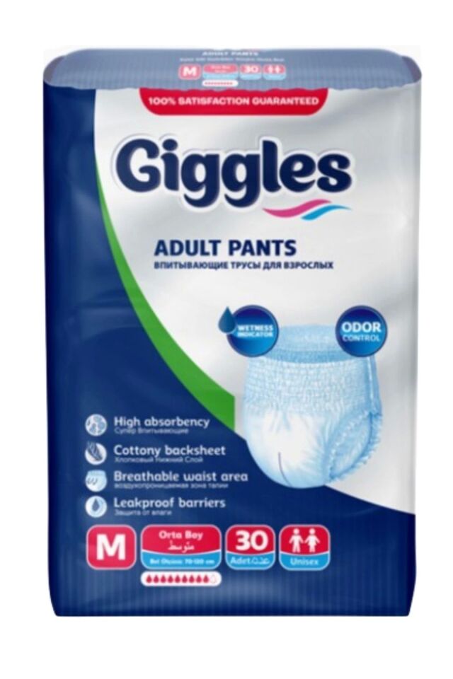 Giggles Külotlu Yetişkin Hasta Bezi Orta Boy M Beden 30 Lu