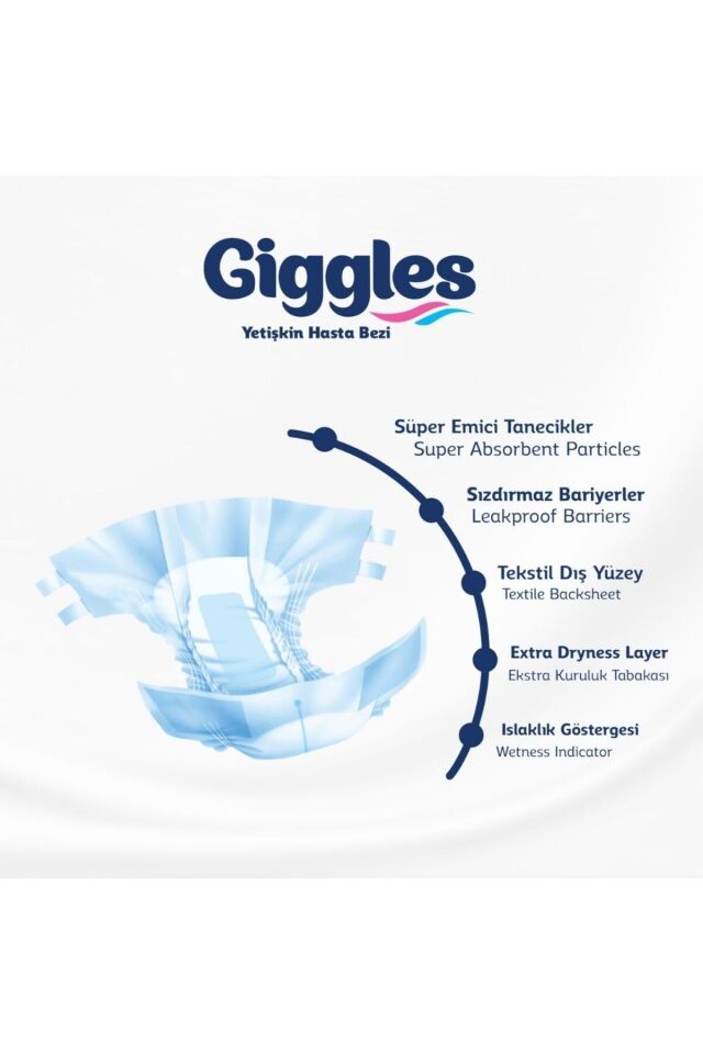 Giggles Yetişkin Bel Bantlı Hasta Bezi Extralarge 60 Adet