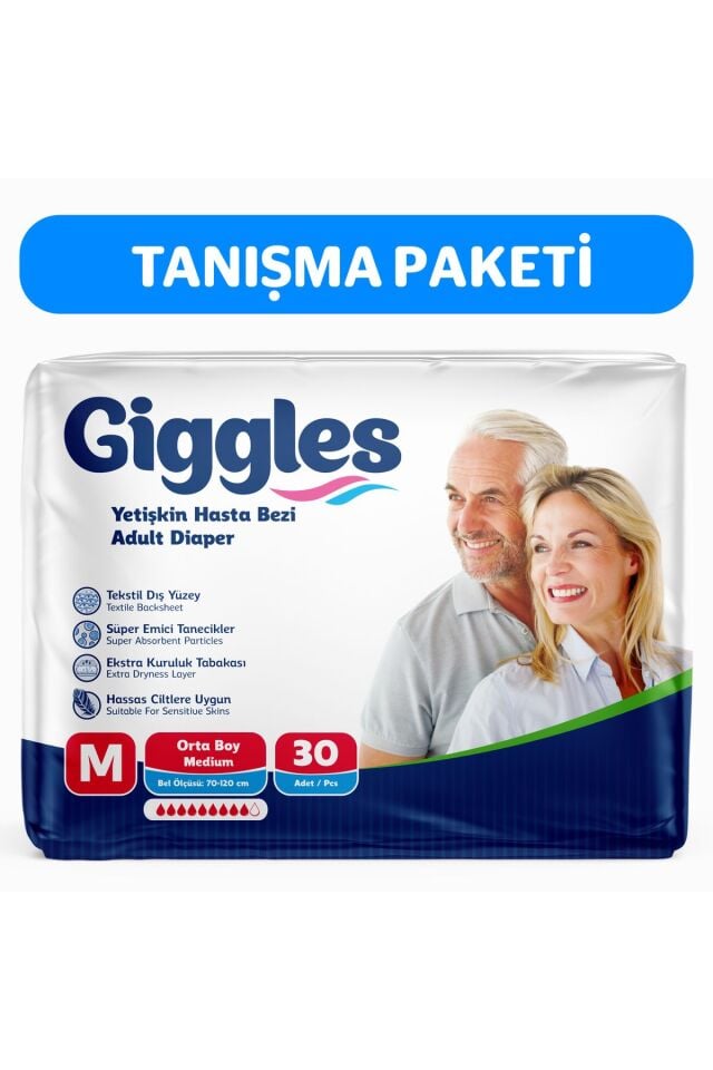 Giggles Belbantlı Orta Boy M 30'lu Hasta Bezi
