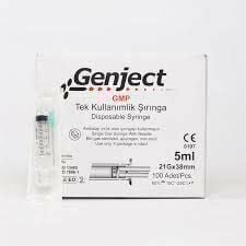 Genject 5 Cc Enjektör 3p 21 G Yeşil Şırınga 50 Adet