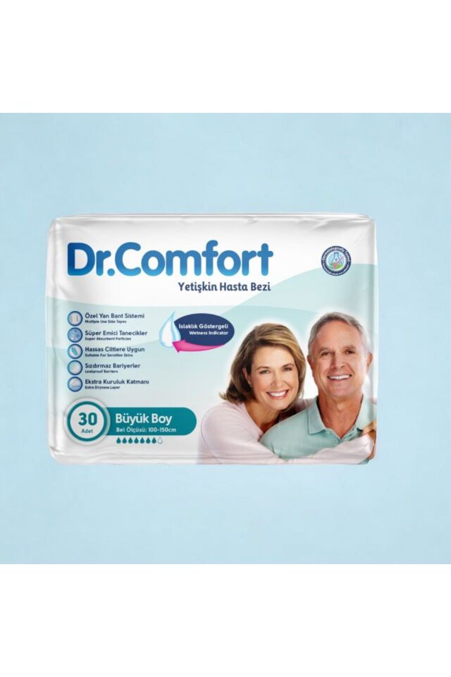 Dr.Comfort Belbantlı Büyük Boy L 30'lu Hasta Bezi