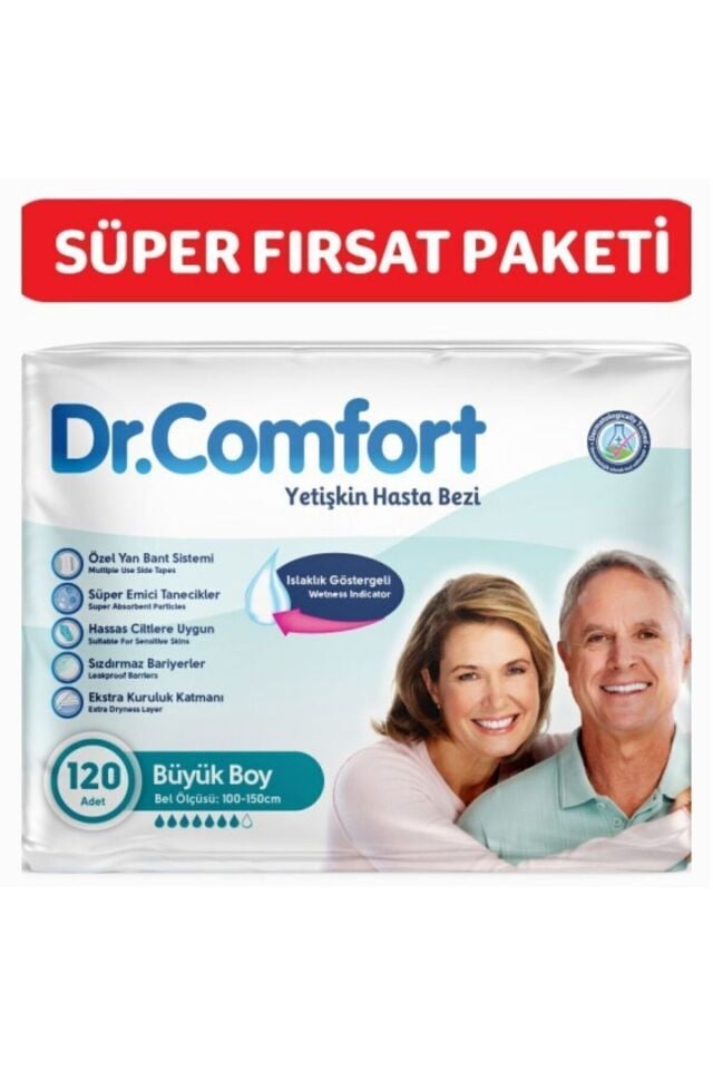 Dr comfort Yetişkin Bel Bantlı Hasta Bezi Large 120 Adet