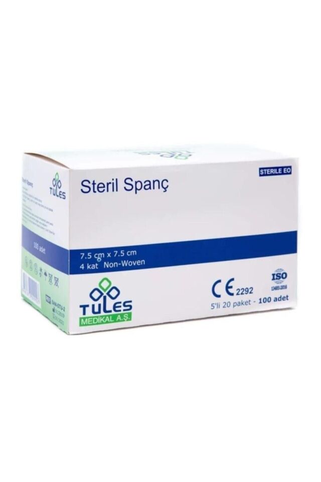 Tules 5 Li Steril Spanç Emici Kompres 7,5 X 7,5cm 100 Adet