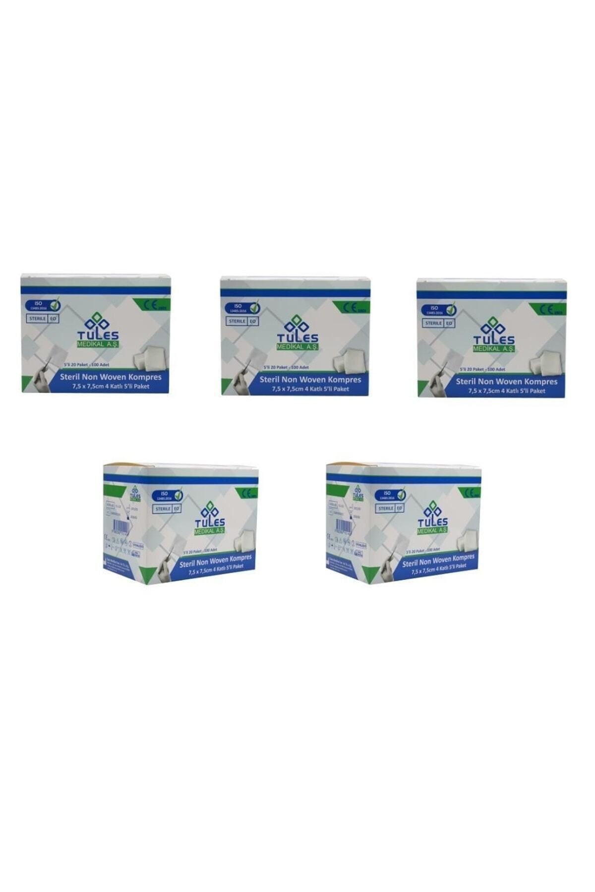 Tules 5 Li Steril Non Woven Kompres Spanç 7,5 X 7,5cm 500 Adet