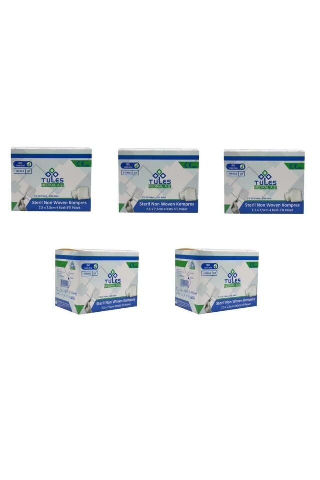 Tules 5 Li Steril Non Woven Kompres Spanç 7,5 X 7,5cm 500 Adet